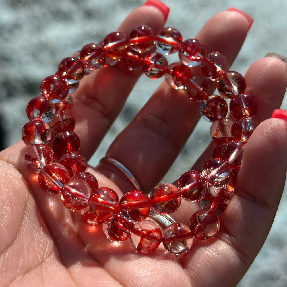High Quality Phoenix Feather Quartz Stretchy Bracelet